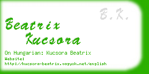 beatrix kucsora business card